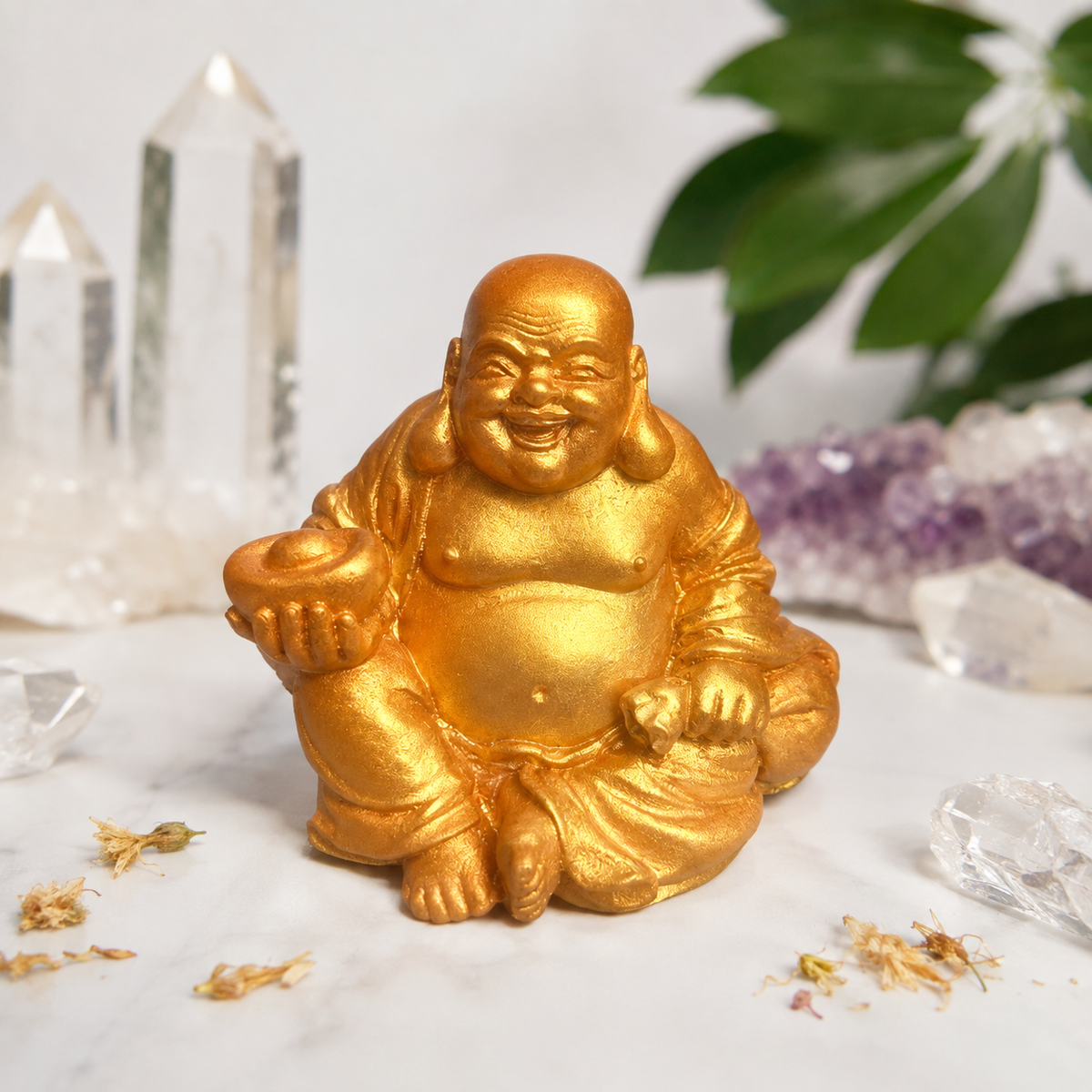 Golden Laughing Buddha Statue